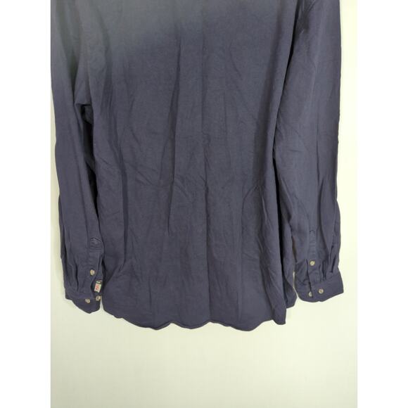 FR Carhartt Cotton Button-Up Shirt Men's Large Navy Classic Long Sleeve Casual - Picture 7 of 9